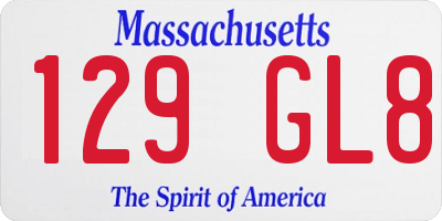 MA license plate 129GL8