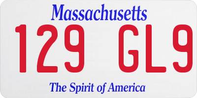 MA license plate 129GL9