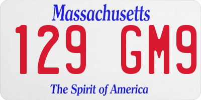 MA license plate 129GM9