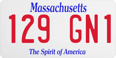 MA license plate 129GN1
