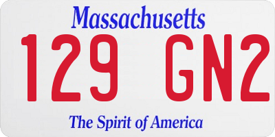MA license plate 129GN2