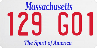 MA license plate 129GO1