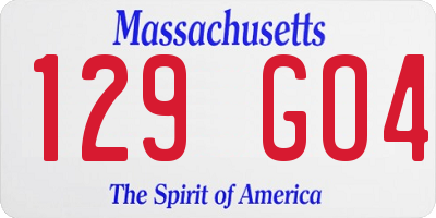 MA license plate 129GO4