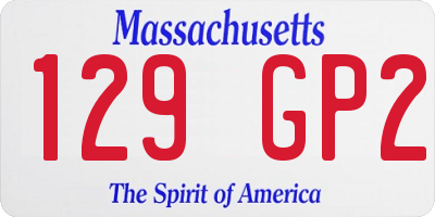 MA license plate 129GP2
