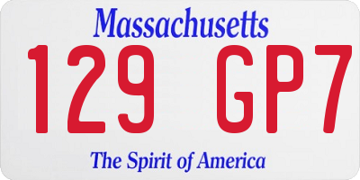 MA license plate 129GP7