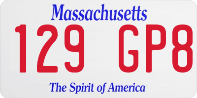 MA license plate 129GP8