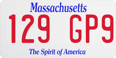 MA license plate 129GP9
