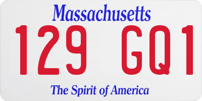 MA license plate 129GQ1