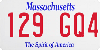 MA license plate 129GQ4