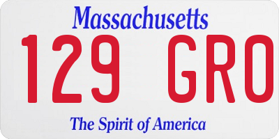 MA license plate 129GR0