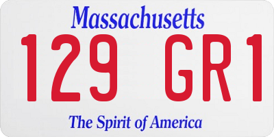 MA license plate 129GR1