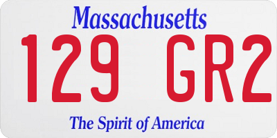 MA license plate 129GR2