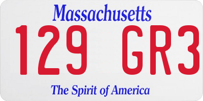 MA license plate 129GR3