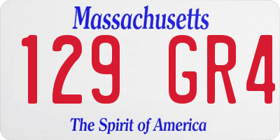 MA license plate 129GR4