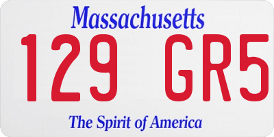 MA license plate 129GR5