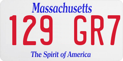 MA license plate 129GR7