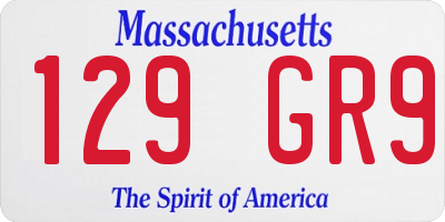 MA license plate 129GR9