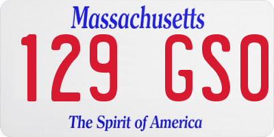 MA license plate 129GS0