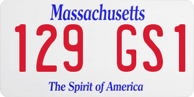 MA license plate 129GS1