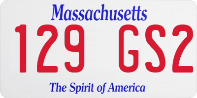 MA license plate 129GS2