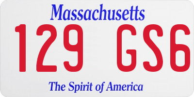 MA license plate 129GS6