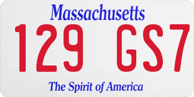 MA license plate 129GS7