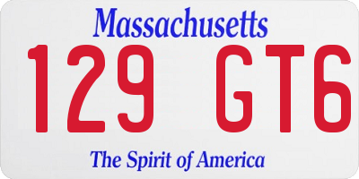 MA license plate 129GT6