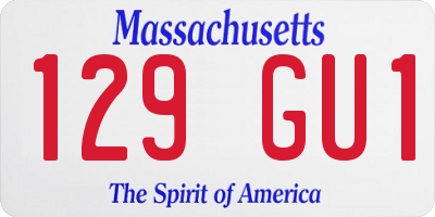 MA license plate 129GU1