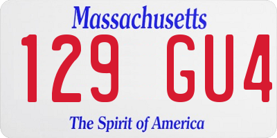 MA license plate 129GU4