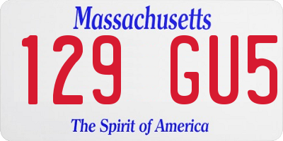 MA license plate 129GU5