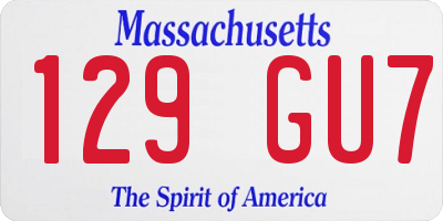 MA license plate 129GU7