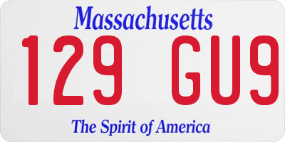 MA license plate 129GU9