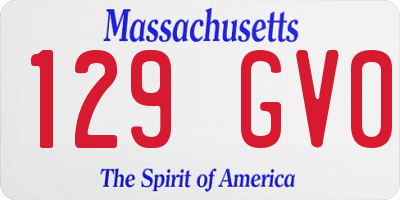 MA license plate 129GV0
