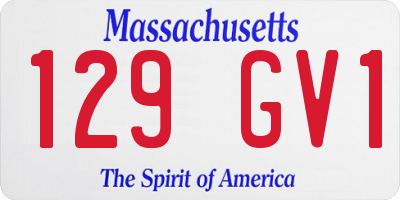 MA license plate 129GV1