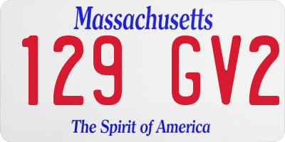 MA license plate 129GV2