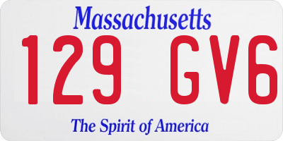 MA license plate 129GV6