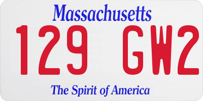 MA license plate 129GW2
