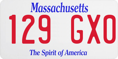 MA license plate 129GX0