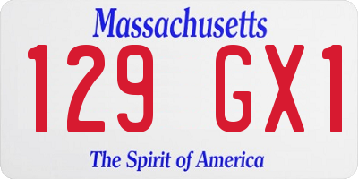 MA license plate 129GX1