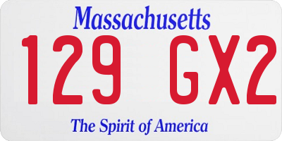MA license plate 129GX2