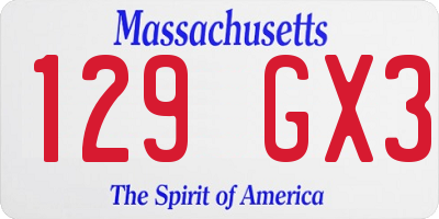 MA license plate 129GX3