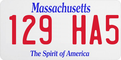 MA license plate 129HA5