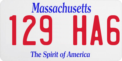 MA license plate 129HA6