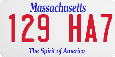 MA license plate 129HA7
