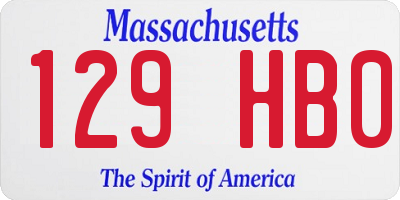 MA license plate 129HB0