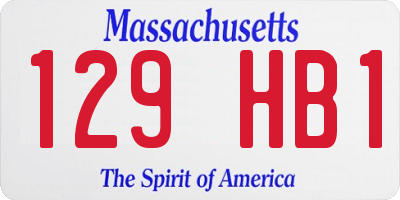 MA license plate 129HB1