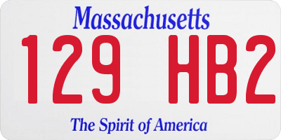 MA license plate 129HB2