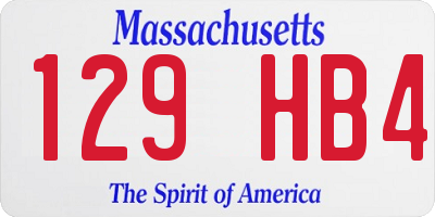 MA license plate 129HB4