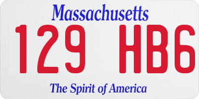 MA license plate 129HB6