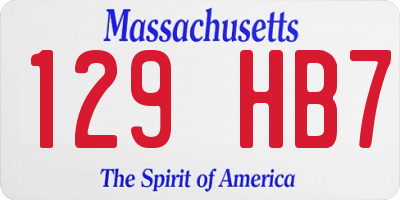 MA license plate 129HB7